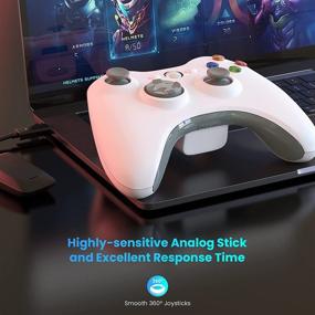 img 3 attached to 🎮 YAEYE Wireless Controller for Xbox 360 and PC Windows 7, 8, 10 - 2.4GHZ Gamepad Joystick with Receiver (White)