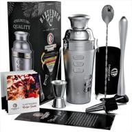 🍹 critoplanet cocktail shaker bartender kit with home bar accessories set for mixology, mixer jigger spoon muddler strainer, includes bartending recipes on rotation side, ideal for making martini and old fashioned drinks logo