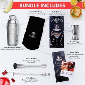 img 3 attached to 🍹 Critoplanet Cocktail Shaker Bartender Kit with Home Bar Accessories Set for Mixology, Mixer Jigger Spoon Muddler Strainer, Includes Bartending Recipes on Rotation Side, Ideal for Making Martini and Old Fashioned Drinks