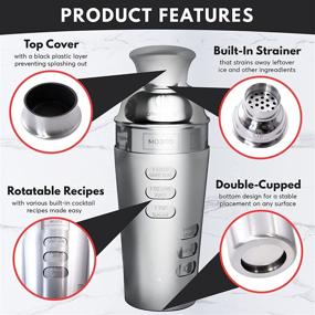 img 2 attached to 🍹 Critoplanet Cocktail Shaker Bartender Kit with Home Bar Accessories Set for Mixology, Mixer Jigger Spoon Muddler Strainer, Includes Bartending Recipes on Rotation Side, Ideal for Making Martini and Old Fashioned Drinks