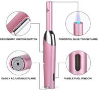 navpeak pink candle lighter: windproof straight flame torch for candle, kitchen, bbq—butane not included logo