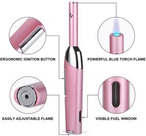 img 4 attached to Navpeak Pink Candle Lighter: Windproof Straight Flame Torch for Candle, Kitchen, BBQ—Butane NOT Included