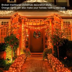 img 1 attached to 🎃 Ollny Christmas String Lights: 60ft 180 LED Outdoor Fairy Lights with 8 Modes & Timer for Home Xmas Tree, Wedding, Halloween Decor (Orange)