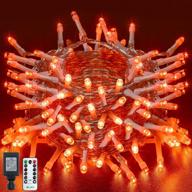 🎃 ollny christmas string lights: 60ft 180 led outdoor fairy lights with 8 modes & timer for home xmas tree, wedding, halloween decor (orange) logo