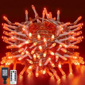 img 4 attached to 🎃 Ollny Christmas String Lights: 60ft 180 LED Outdoor Fairy Lights with 8 Modes & Timer for Home Xmas Tree, Wedding, Halloween Decor (Orange)