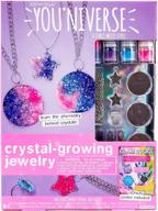 💎 youniverse crystal growing jewelry kit by horizon group usa - diy crystal growing on 6 pieces of jewelry, includes bezels, dyes, elastic, crystal growing powder & more logo