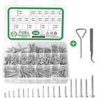 🔩 premium foliv 640pcs m3/m4/m5/m6 phillips drive wood screw assortment kit: 304 stainless steel self tapping screws set with round head and flat head logo