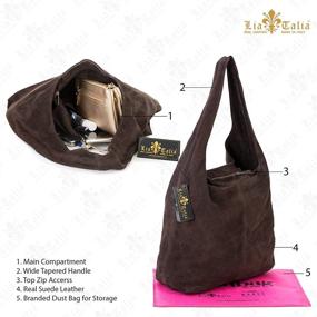 img 2 attached to LiaTalia Italian Leather Shoulder Storage Women's Handbags & Wallets for Hobo Bags