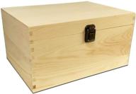 🖼️ twisted envy large unfinished wood box: ideal for arts, crafts, hobbies, and home storage - hinged lid, front clasp, 10.62" x 7.87" x 5.51 logo