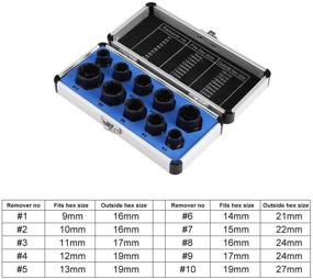 img 2 attached to Yosoo 10 шт. Набор для удаления гаек: головка привода 9-19 мм для удаления поврежденных болтов/гаек/винтов - набор для удаления болтов с запорными головками.