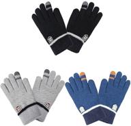 🧤 keep your kids warm and cozy with yiviyar 3 pairs kids winter gloves: stretchy full finger wool lined knitted gloves for boys and girls in cold weather logo