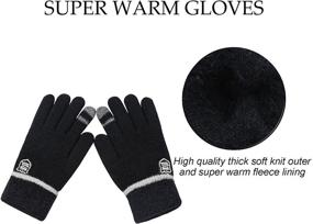 img 3 attached to 🧤 Keep Your Kids Warm and Cozy with YIVIYAR 3 Pairs Kids Winter Gloves: Stretchy Full Finger Wool Lined Knitted Gloves for Boys and Girls in Cold weather