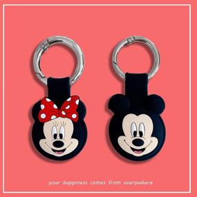 img 3 attached to AirTag Case with Cute Cartoon Design - Scratch-Resistant Protective Cover for AirTag Key Finder Phone Finder - 2 PCS (Minnie/Mickey) with Keychain