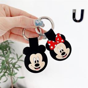 img 2 attached to AirTag Case with Cute Cartoon Design - Scratch-Resistant Protective Cover for AirTag Key Finder Phone Finder - 2 PCS (Minnie/Mickey) with Keychain