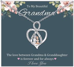 img 4 attached to 👵 Jeka Grandma/Mom Necklace: Heart Pendant for Mothers Day, Birthday, and Christmas Gifts