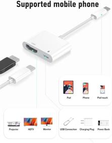 img 3 attached to 📲 Адаптер Lightning to HDMI от Apple с сертификацией MFi: конвертер видео и звука с синхронизацией экрана и портом зарядки для iPhone/iPad на HDTV, проектор, монитор