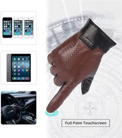 img 2 attached to FIORETTO Genuine Leather Gloves Touchscreen Men's Accessories