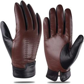 img 4 attached to FIORETTO Genuine Leather Gloves Touchscreen Men's Accessories