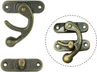 🔒 honjie 54 x 62mm/2.13" x 2.44" vintage right latch hook hasp in bronze tone – set of 2 with screws for wood jewelry box логотип