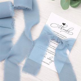 img 3 attached to 🎀 Doris Home Handmade Dusty Blue Chiffon Silk-Like Ribbon Set - Ideal for Wedding Invitations, Bouquets, Gift Wrapping - 2" x 7Yd - Pack of 3 Rolls
