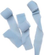 🎀 doris home handmade dusty blue chiffon silk-like ribbon set - ideal for wedding invitations, bouquets, gift wrapping - 2" x 7yd - pack of 3 rolls logo
