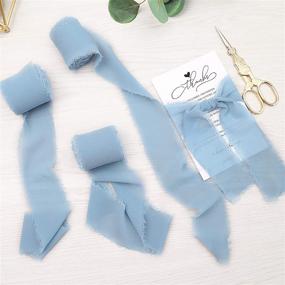 img 2 attached to 🎀 Doris Home Handmade Dusty Blue Chiffon Silk-Like Ribbon Set - Ideal for Wedding Invitations, Bouquets, Gift Wrapping - 2" x 7Yd - Pack of 3 Rolls