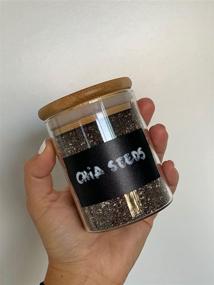 img 3 attached to 🏺 RJD Glass Jars with Bamboo Lids - 12pc (6oz) Airtight Canister Set for Kitchen Storage, Pantry Organization, Home Storage, Herb & Spice Management, Small Food Storage, Wedding & Party Favors | Includes Chalk Pen & Chalkboard Sticker Set