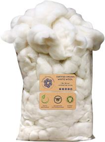 img 4 attached to 🌾 CERTIFIED ORGANIC UK Wool Roving - Ethically Sourced Fiber for Spinning, Felting, and More - 1 LB Bag, Natural White Combed Top