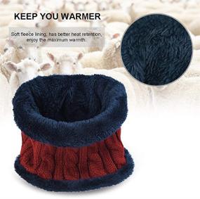 img 2 attached to 🧣 XYIYI Winter Hat and Scarf Set for Kids, 2Pcs Warm Knit Beanie Cap and Scarf, Ages 5-14 Years