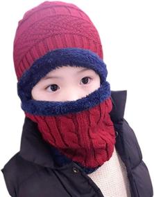 img 4 attached to 🧣 XYIYI Winter Hat and Scarf Set for Kids, 2Pcs Warm Knit Beanie Cap and Scarf, Ages 5-14 Years