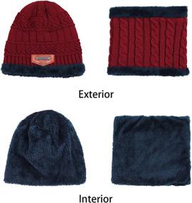 img 3 attached to 🧣 XYIYI Winter Hat and Scarf Set for Kids, 2Pcs Warm Knit Beanie Cap and Scarf, Ages 5-14 Years