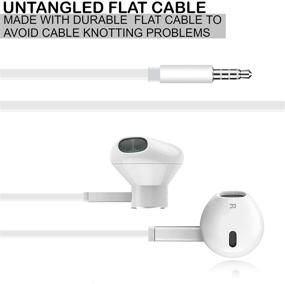 img 2 attached to Versatile Stereo Earphone Headphones with Microphone - Classic Earbuds for MP3, Tablets, and Cell Phones - 4 Pack (White)