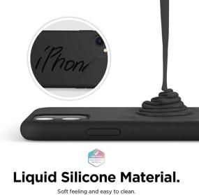 img 2 attached to 📱 elago Silicone Case Compatible with iPhone 11 (Black) - Premium Liquid Silicone, Full Body Protection, Raised Lip (Screen & Camera), 3 Layer Structure