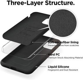 img 1 attached to 📱 elago Silicone Case Compatible with iPhone 11 (Black) - Premium Liquid Silicone, Full Body Protection, Raised Lip (Screen & Camera), 3 Layer Structure