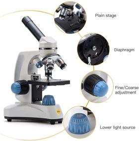 img 1 attached to 🔬 SWIFT Microscope SW150: Compound Student Microscope with Dual Illumination, 40X-1000X, Monocular Head, Coarse & Fine Focusing, Cordless-Capable – Includes Eyepiece Camera and Software Windows & Mac Compatible