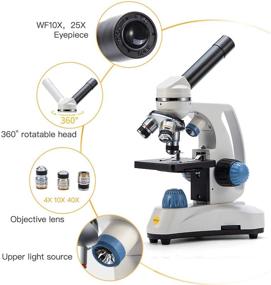 img 2 attached to 🔬 SWIFT Microscope SW150: Compound Student Microscope with Dual Illumination, 40X-1000X, Monocular Head, Coarse & Fine Focusing, Cordless-Capable – Includes Eyepiece Camera and Software Windows & Mac Compatible
