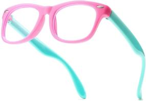 img 2 attached to 👓 Essential Eye Protection for Kids: AZorb Kids Blue Light Blocking Glasses – Unbreakable Frame for Boys & Girls – 2 Pack in Vibrant Pink Styles