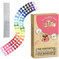🐶 the thoughtful brand 50 dog bows with rubber bands - gentle yet durable dog hair bows (25 pairs) - prevent hair pulling - premium dog bows for girls - bonus grooming comb included logo