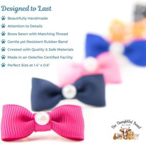 img 3 attached to 🐶 The Thoughtful Brand 50 Dog Bows with Rubber Bands - Gentle yet Durable Dog Hair Bows (25 Pairs) - Prevent Hair Pulling - Premium Dog Bows for Girls - Bonus Grooming Comb Included