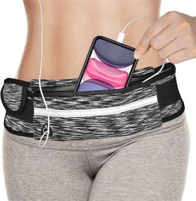 img 4 attached to 🎒 Bounce Free Fanny Pack for Running - Runners Belt for Women and Men: Fitness Workout Sport Waist Pack Bag - Phone Holder Accessories for iPhone Samsung