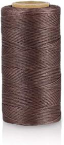 img 4 attached to High-Quality 284yrd Deep Brown Leather Sewing Waxed Thread - 150D, 1mm - Ideal for Leather Hand Stitching (125g)