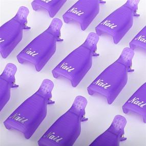 img 2 attached to 💅 40Pcs Plastic Nail Art Soak Off Clip Caps UV Gel Polish Removal (Purple) - Convenient Nail Polish Remover Clips