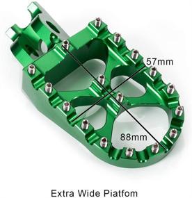 img 1 attached to Широкие пеги Hopider CNC MX: Зеленые, совместимые с KX250F 2006-2018, KX450F 2007-2018, KLX450R 2008-2013, KX250 2019, KX450 2019