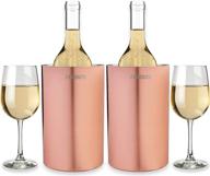 🍾 strova wine bottle chiller insulator (set of 2) – double wall stainless steel insulation for events and parties - insulated cooler bucket for standard sized champagne and wine bottles логотип