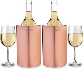 img 4 attached to 🍾 Strova Wine Bottle Chiller Insulator (Set of 2) – Double Wall Stainless Steel Insulation for Events and Parties - Insulated Cooler Bucket for Standard Sized Champagne and Wine Bottles