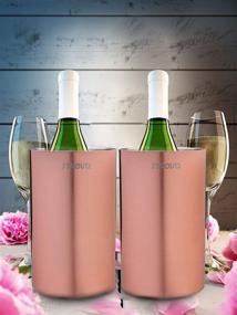 img 2 attached to 🍾 Strova Wine Bottle Chiller Insulator (Set of 2) – Double Wall Stainless Steel Insulation for Events and Parties - Insulated Cooler Bucket for Standard Sized Champagne and Wine Bottles