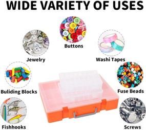 img 1 attached to 📦 UHOUSE 3 Pack Plastic Storage Box with Adjustable Dividers – Ideal for Jewelry, Toys, Cosmetics, Crafts, Fuse Beads, Nuts, Pills, Tackle, and Screwdrivers