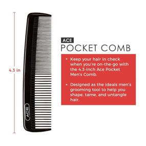 img 3 attached to 👨 GOODY ACE Pocket Hair Comb for Men – 4.3 Inch, Black - Ideal for All Hair Types - Fine Teeth Comb for Thin to Medium Hair, Long-Lasting for Daily and Pro Use