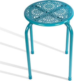 img 2 attached to 🪑 dar Living Daisy Metal Stool, Capri Breeze (2-Pack): Stylish and Functional Seating Set