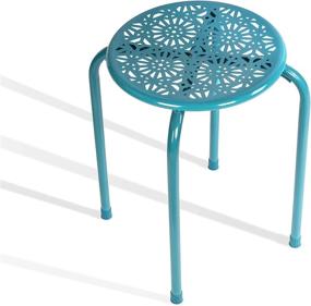 img 4 attached to 🪑 dar Living Daisy Metal Stool, Capri Breeze (2-Pack): Stylish and Functional Seating Set